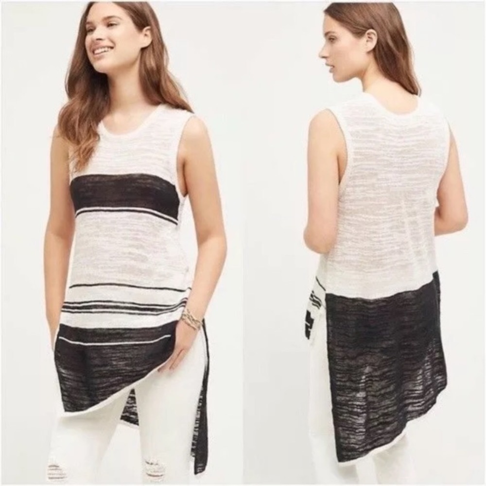 Anthropologie Sleeveless Asymmetric Knit Top